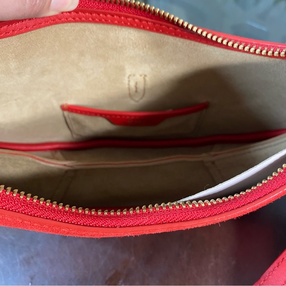 Polo Ralph Lauren Polo ID Suede Mini Shoulder Bag Geranium Red NWT - Picture 10 of 13